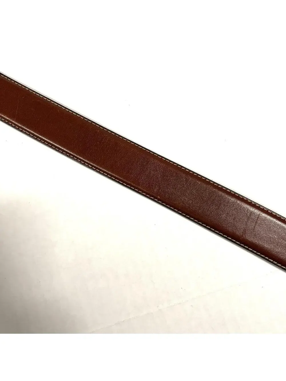 Fossil Original Genuine Leather Belt MB3507201 Brown Men’s Sz 44 Silver Buckle